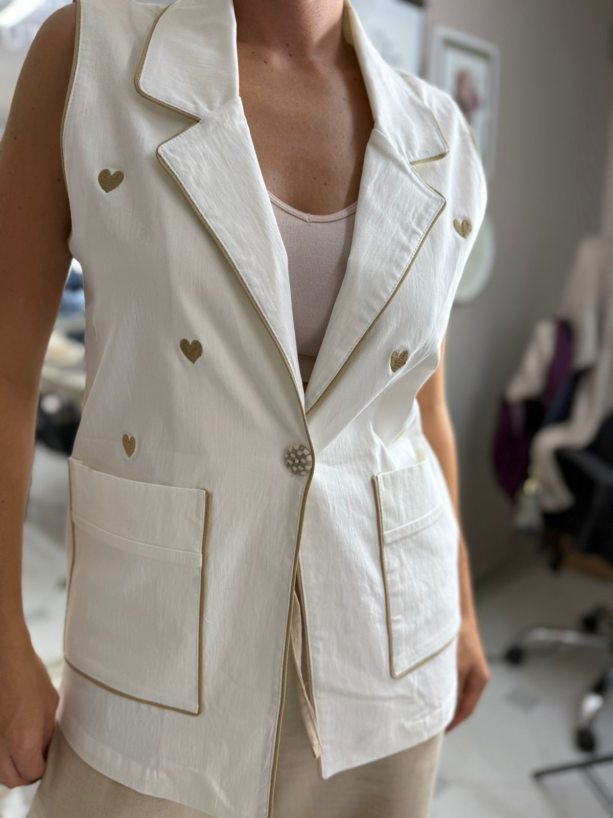 Chaleco Maxi Bordado